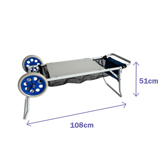 Бяла многофункционална количка PVC и стомана-2