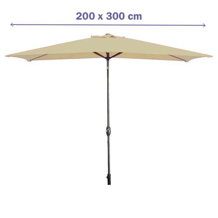 Градински чадър 200x300 см кафяв-1