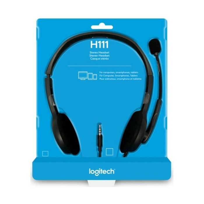 Слушалки с микрофон сиви Logitech-3