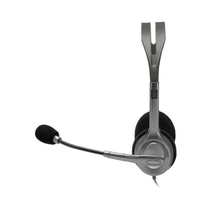 Слушалки с микрофон сиви Logitech-5